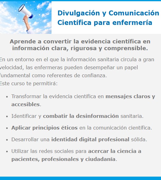 Divultacion y Comunicacion Cientifica para Enfermeria